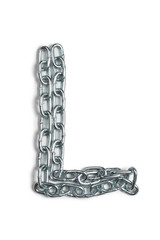 Letter l from metal chain