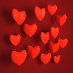 Fototapeta na wymiar Red hearts design