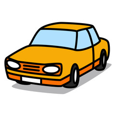 Cartoon Car 16 : Orange Sedan