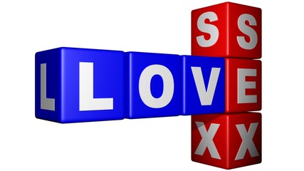 Love Sex blue - red cubes