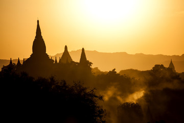 Myanmar, bagan at sunset
