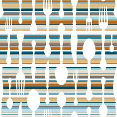 Seamless Pattern Cutlery Stripes Retro © Jan Engel