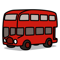 Cartoon Car 24 : Red Double Decker