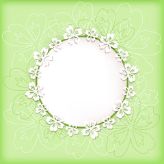 Floral background with frame.