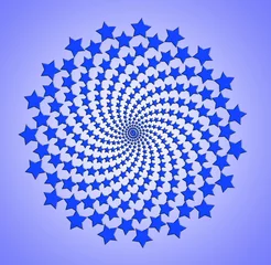 Deurstickers Psychedelisch Blauwe sterspiraal, roterend abstract patroon