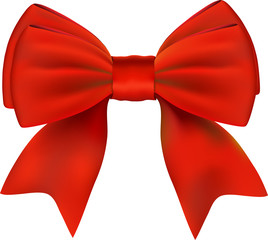 Red Bow. Isolated On White