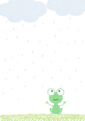 蛙　雨模様