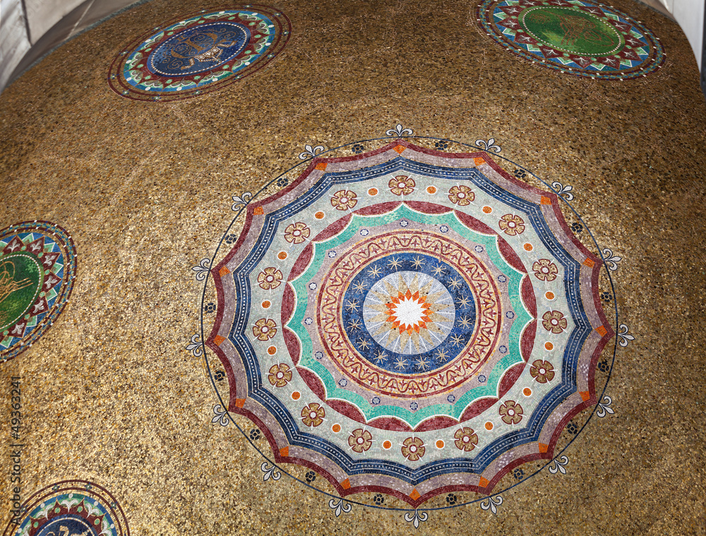 Wall mural arab mosaic in the german fountain in istanbul, turkey