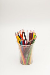 Color pencils in glass