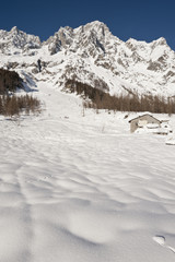 Monte Bianco da Val Ferret Courmayeur, Valle d'Aosta, Italia