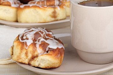 Cinnamon Roll and Coffee