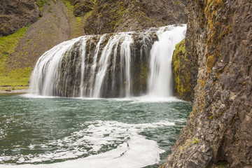Mountain view - small cascade, Iceland.