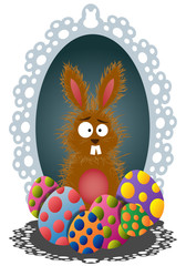 Osterhase mit Ostereiern