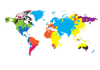World map of vector