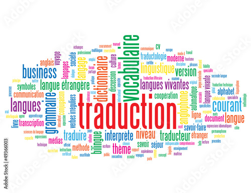 "Nuage de Tags TRADUCTION (dictionnaire langues langage traduire
