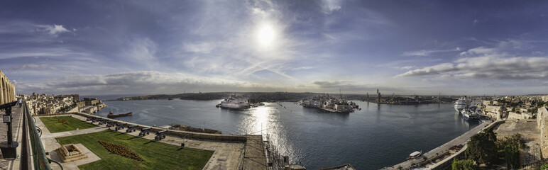 Panorama of Valletta harbour, Malta