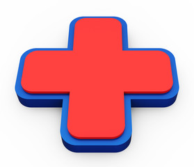 Health red and blue icon 3D
