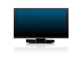 abstract shiny flat tv screen  realistic reflection vector