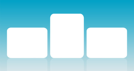 empty paper blank sheet set on blue background