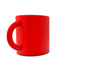 red ceramic mug