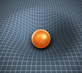 gravity 3d illustration - object affecting space / time