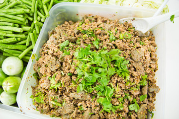 Thai Spicy minced pork salad