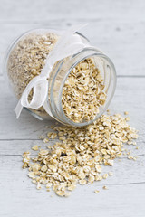 Cornflakes on a wooden background
