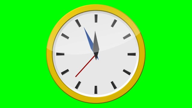 Horloge dor&eacute;e - 5 minutes avant 12h - vert