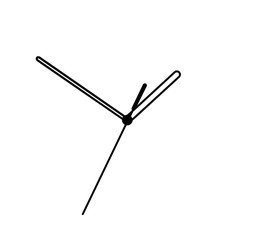 hands of the clock isolated on white background