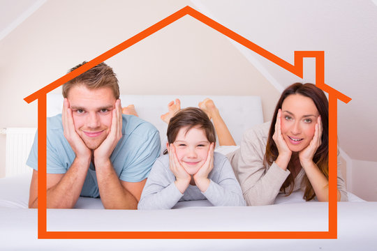 familie mit haus