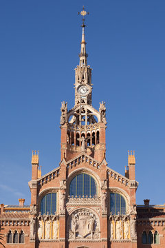 Clock tower of Hospital de Sant Pau