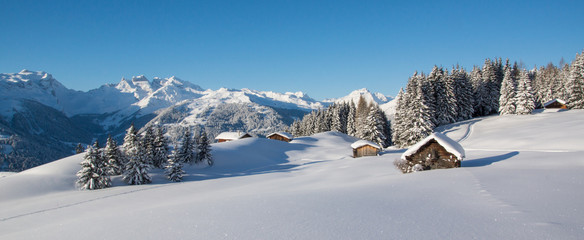 Fototapeta premium Winterpanorama in den Alpen