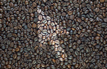 Arrow on coffee background and textured