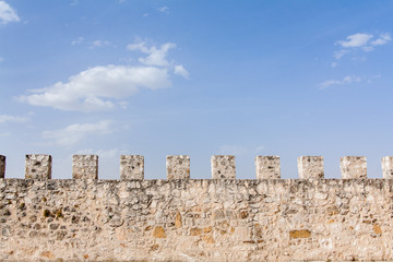 Fototapeta na wymiar Ancient castle defensive wall