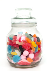 jar with colorful candies