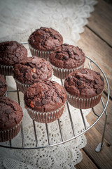 Chocolate chip muffin, close-up