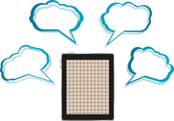 Cloud-computing connection on the digital tablet pc. Conceptual