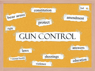 Gun Control Corkboard Word Concept