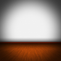 Illustration of wooden floor with white wellpaper