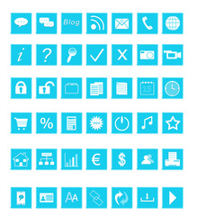Set de iconos para la Web en color azul