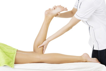 Physio therapist trying to fix the legs