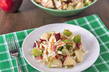 Coleslaw with red and green apples