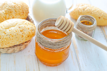 honey,bread and milk