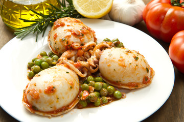 cuttlefish with peas