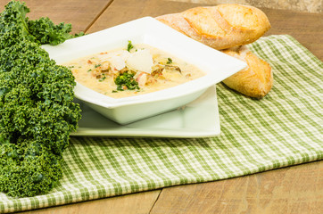 Kale and potato soup wit hbread