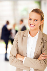 pretty young office worker portrait in modern office