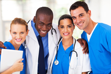 Fototapeta premium group of professional medical team closeup