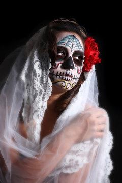 Woman with Day of the Dead Face Paint