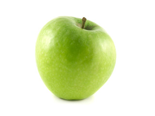 Isolated green apple. Fresh diet apple.