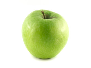 Isolated green apple. Fresh diet apple.